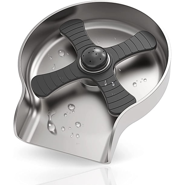 Enjuagador de vidrio, Enjuagador de vidrio de acero inoxidable para fregaderos de cocina, Limpiador automático de vasos para fregadero, Grifo para vasos de botellas, Accesorio para fregadero de enjuague de vidrio(Cepillo de níquel) ER