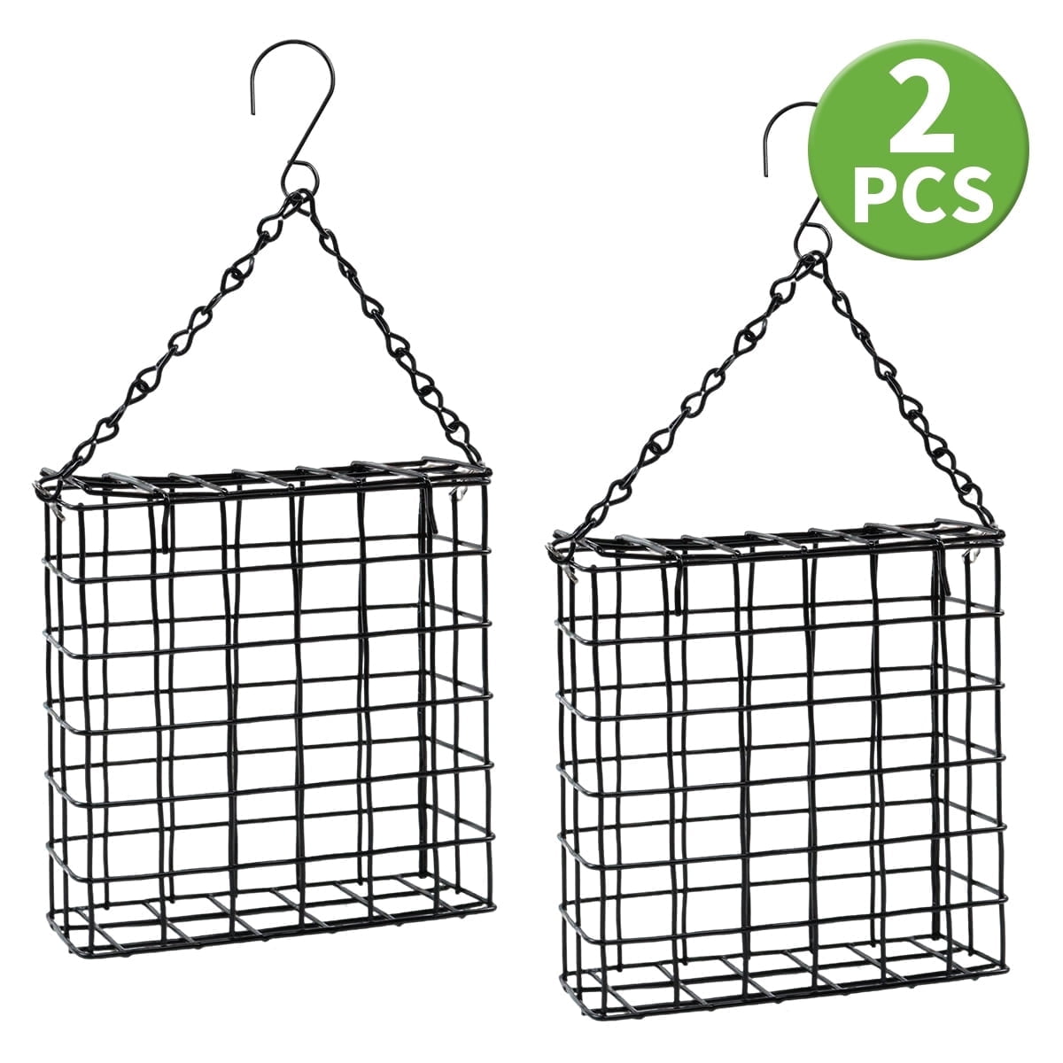Suet Bird Feeders - Single Cake Capacity Outdoor Hanging Cage for Garden and Yard Bird Feeding,2 Pcs