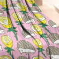 thumbnail image 3 of Pink Hedgehog Rose Pattern Blanket,Comfortable Soft Flannel Throw Blanket,All Season,Warm Lightweight Blankets for Sofa Bed Couch Living Room Chair,30"x40", 3 of 4