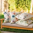 thumbnail image 2 of Set of 4 Waterproof Outdoor Decorative Throw Pillow Covers 18x18 Inch Linen Pillow Covers Square Watercolor Floral Cushion Case Garden Pillowcase for Patio Couch Tent (Butterfly and Flowers), 2 of 6