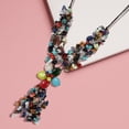 thumbnail image 6 of Adorable Multi Stone Flower Cluster Rain Necklace, 6 of 8