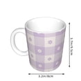 thumbnail image 2 of Disketp Floral Purple Buffalo Plaid Large Coffee Mug with Handle Tea Cup Novelty Coffee Cup for Men Women Office Work, 2 of 6