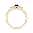thumbnail image 2 of ANGARA Natural Oval Tanzanite Bypass Ring with Trio Diamond Accents in 14K Yellow Gold for Women (Size-7x5mm) | December Birthstone, Anniversary, Jewelry Gift for Women | Natural Tanzanite Ring, 2 of 8