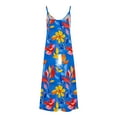 thumbnail image 3 of UPPADA Womens Summer V Neck Dress Spaghetti Strap Maxi Dress Vintage Floral Print Loose Fit Dress Pleated Boho Beach Sundress Orders Placed Multicolor,XXXL, 3 of 5