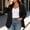 Black, variant on Women Fall Blazer Tailored Plus Size Open-front Lapel Long Sleeve Casual Suit Jacket with Pockets Padded Shoulder Straps Green XL