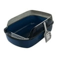thumbnail image 3 of Caja de arena para gatos Yinane inodoro grande resistente a las manchas fácil de limpiar escudo de dispersión semicerrado Azul, 3 of 8