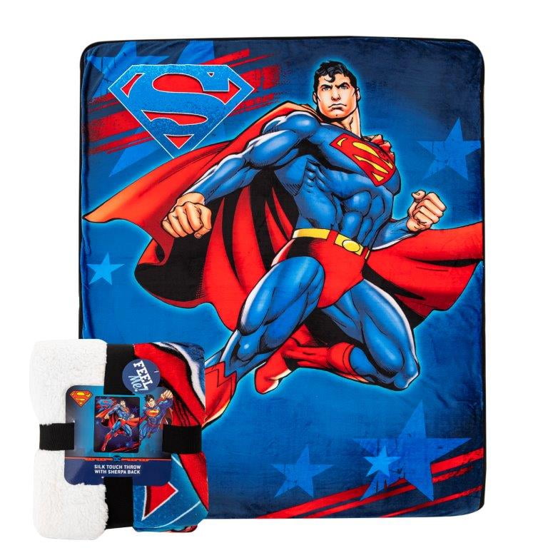 Superman American Hero Silk Touch Sherpa Throw Blanket