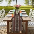 thumbnail image 4 of Brown Boho Table Runner, Vintage Ethnic Tribe Retro Abstract Art Washable Cotton Linen Table Runners 36 Inches Long, Dresser Scarf Runner for Nightstand/End Tables/Round Tables 13''x36'', 4 of 9