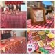 thumbnail image 4 of Mantel de plástico a cuadros, juego de 1 pieza, 54 pulgadas de ancho x 108 pulgadas de largo, mantel de picnic desechable rojo y blanco, mantel rectangular de cuadros para cumpleaños, carnavales, fie JAMW Sencillez, 4 of 5