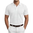 thumbnail image 2 of Fnnxeal Mens Polo Shirts Waffle Casual Short Sleeve Solid Collared Summer Polo White Shirts for Men Size 2XL, 2 of 6