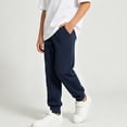 thumbnail image 5 of Eltusu Boys Cotton Sweatpants, Casual Elastic Waistband Comfort Solid Color Kids Joggers Dark Blue Size 10-12 T, 5 of 6