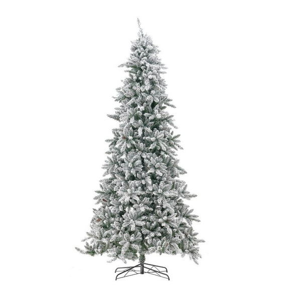 Nearly Natural 11ft. Flocked Livingston Fir Artificial Christmas Tree with Pine Cones