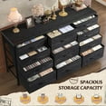 thumbnail image 5 of Black Dresser for Bedroom with 11 Fabric Drawers, Dresser TV Stand for 50, 55 Inch TV, Sturdy Storage Dressers & Chests of Drawers for Closet, Entryway, 5 of 16