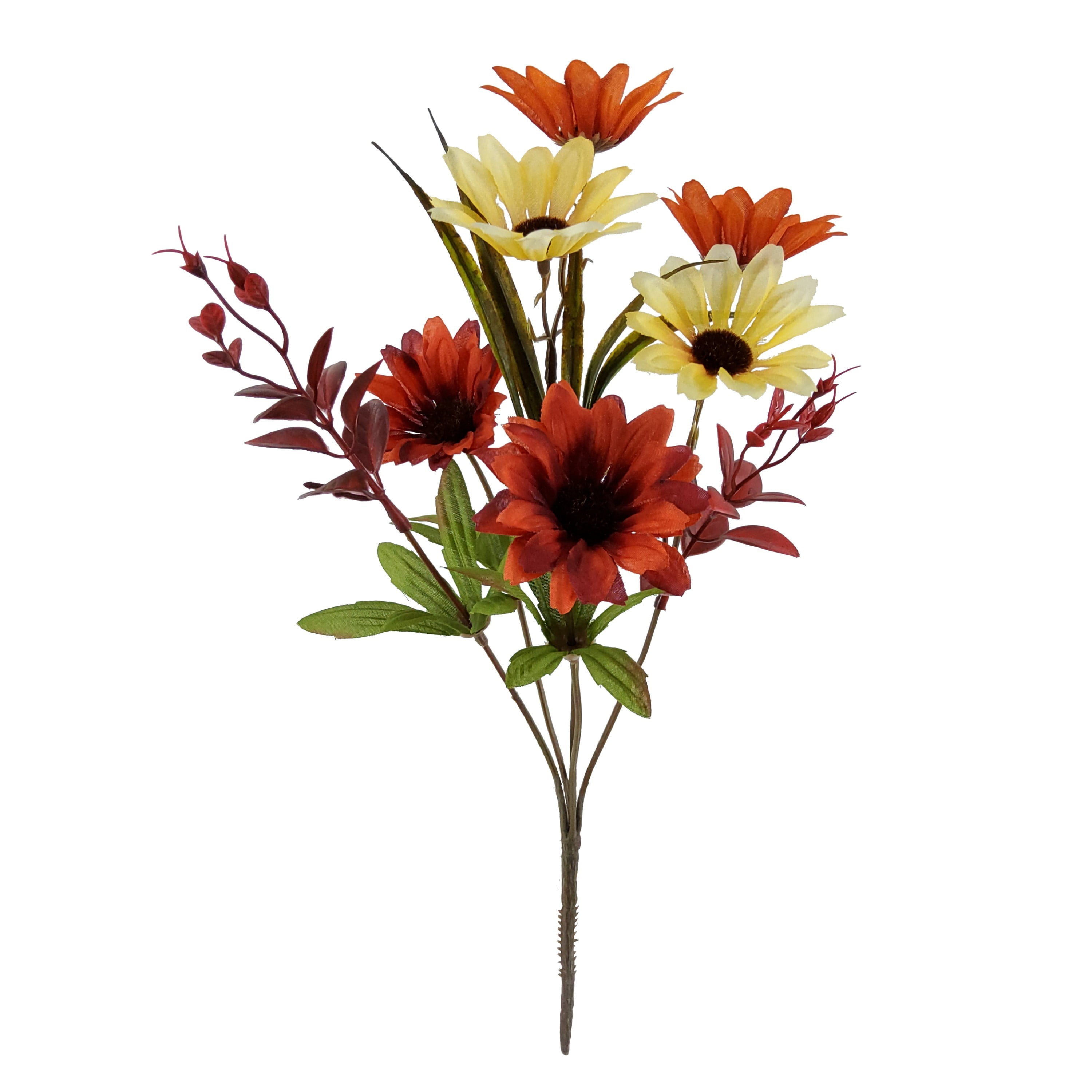 Mainstays 35.56 cm Indoor Artificial Daisy Mixed Pick, Orange Color, MAINSTAYS PL ORG DAISY MIX PICK