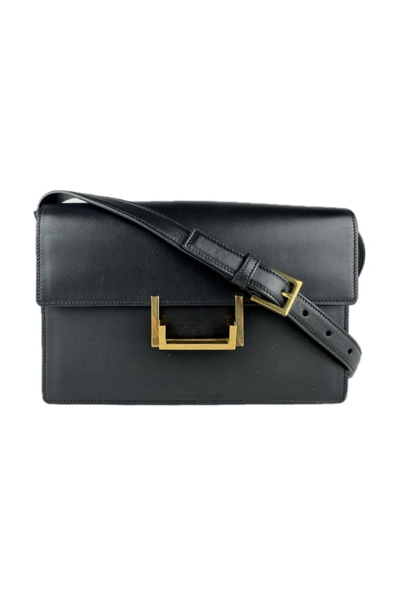 Pre-Owned Saint Laurent Classic Lulu Leather Shoulder Bag in Black, Women's, 312025... (Good)