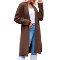 thumbnail image 2 of Womens Long Cardigan Sweaters Chunky Open Front Oversized Slouchy Knit Fall Trendy Coatigan Jackets Brown XL, 2 of 9