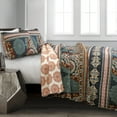 thumbnail image 2 of Lush Decor Global Medallion Quilt Navy 3pc Set King, 2 of 2