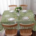 thumbnail image 3 of Sage Green Christmas Table Cloth Waterproof Tablecloths, Winter Xmas Snowflakes Textured Tablecloth Dining Table Cover for Kitchen Party Tabletop Outdoor, Rectangle Tablecloth 52x70 Inch, 3 of 9