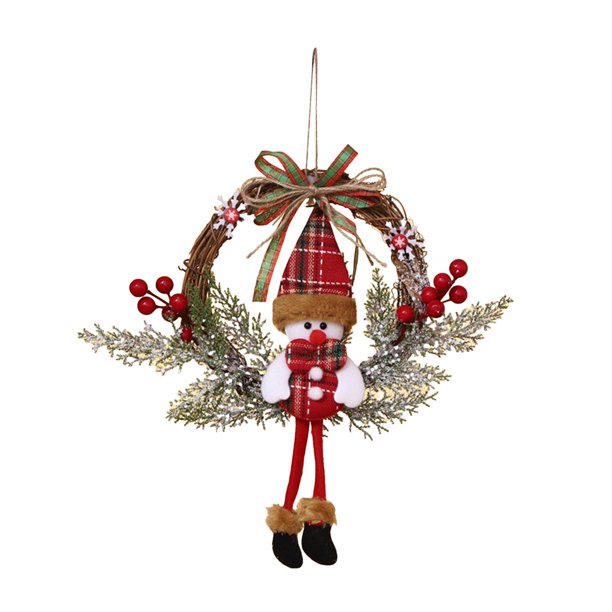 Corona Navideña Para Decorar La Pared De Casa Coronas Navideñas Artificiales Adornos Navideños Muñecos De Papá Noel Para Colgar En La Puerta