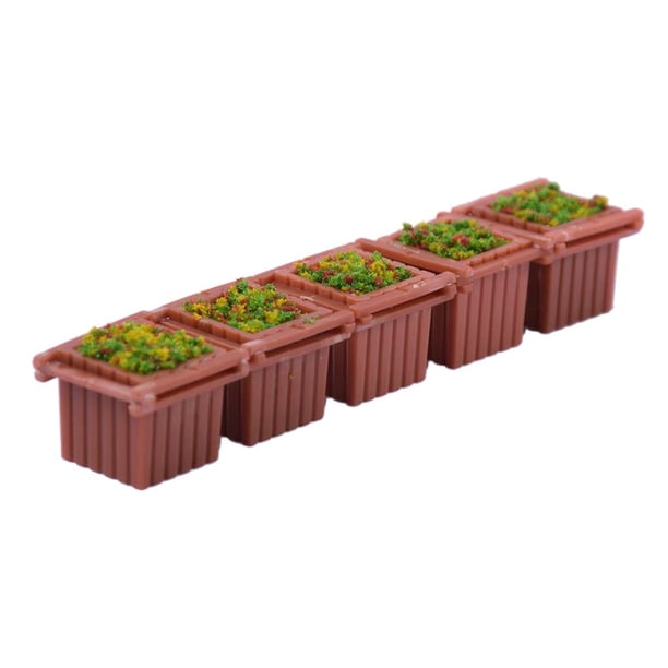 5 Unidades 1/150 Modelo Cuadrado Camas DIY Múltiples Cajas De Combinación Para La Decoración Sunnimix Macizos de flores cuadrados en miniatura