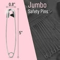 thumbnail image 3 of Mr. Pen- Safety Pins, 5 Inch, 10 Pack, Silver, Safety Pin, Safety Pins for Clothes, 3 of 8