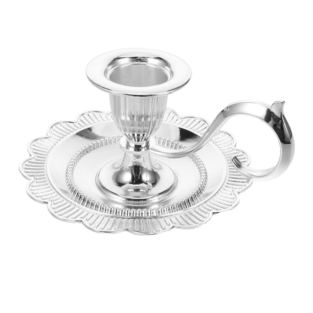 Bandeja de metal para velas: candelabros de Shabat con diseño floral, candelabro rústico, centro de mesa para decoración de bodas y festividades.