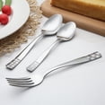 thumbnail image 6 of KitchenTrend Checkmate 40-Piece Mirror Polished Stainless Steel Flatware Set with Silver Handles (Service for 8), 6 of 8