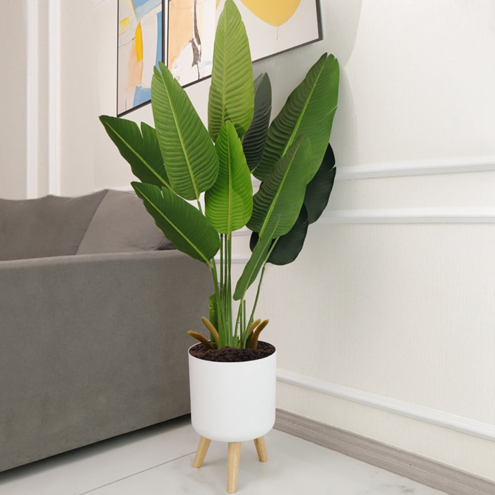 Modern Plant Pots with Wooden Legs Holder Bedroom Living Room Floor Standing Potted Flower Pot Home Garden Planters -2
