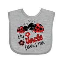 Inktastic My Uncle Loves Me with Cute Ladybugs Boys or Girls Baby Bib
