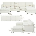 thumbnail image 2 of Tabaray Sectional Couches for Living Room, Reversible Modular Sectional Sofa L-Shape Couch with Storage, U-Shape Sofa Bed, 123.6'' Sectional Sofa with Storage Ottoman, Beige, 2 of 8