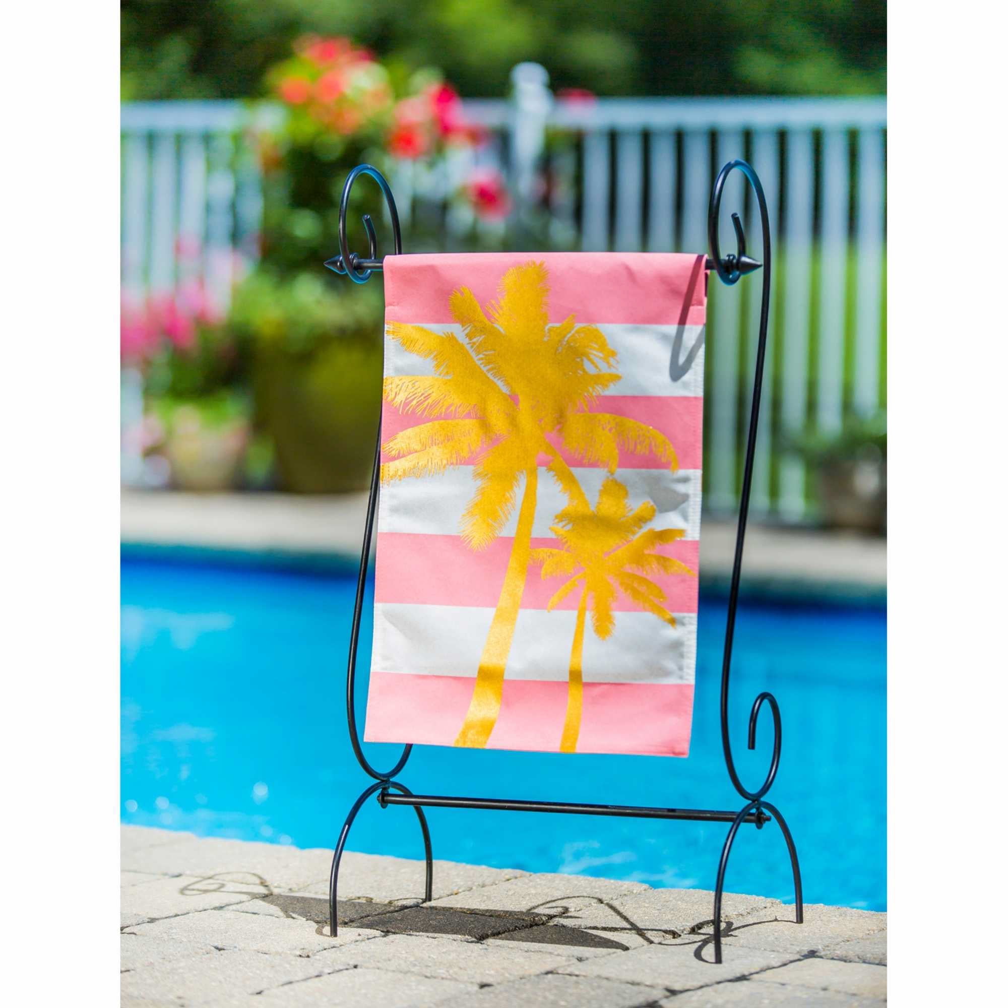 Home & Garden Porch Scroll Garden Flag Stand Metal Patio Elegant 20035