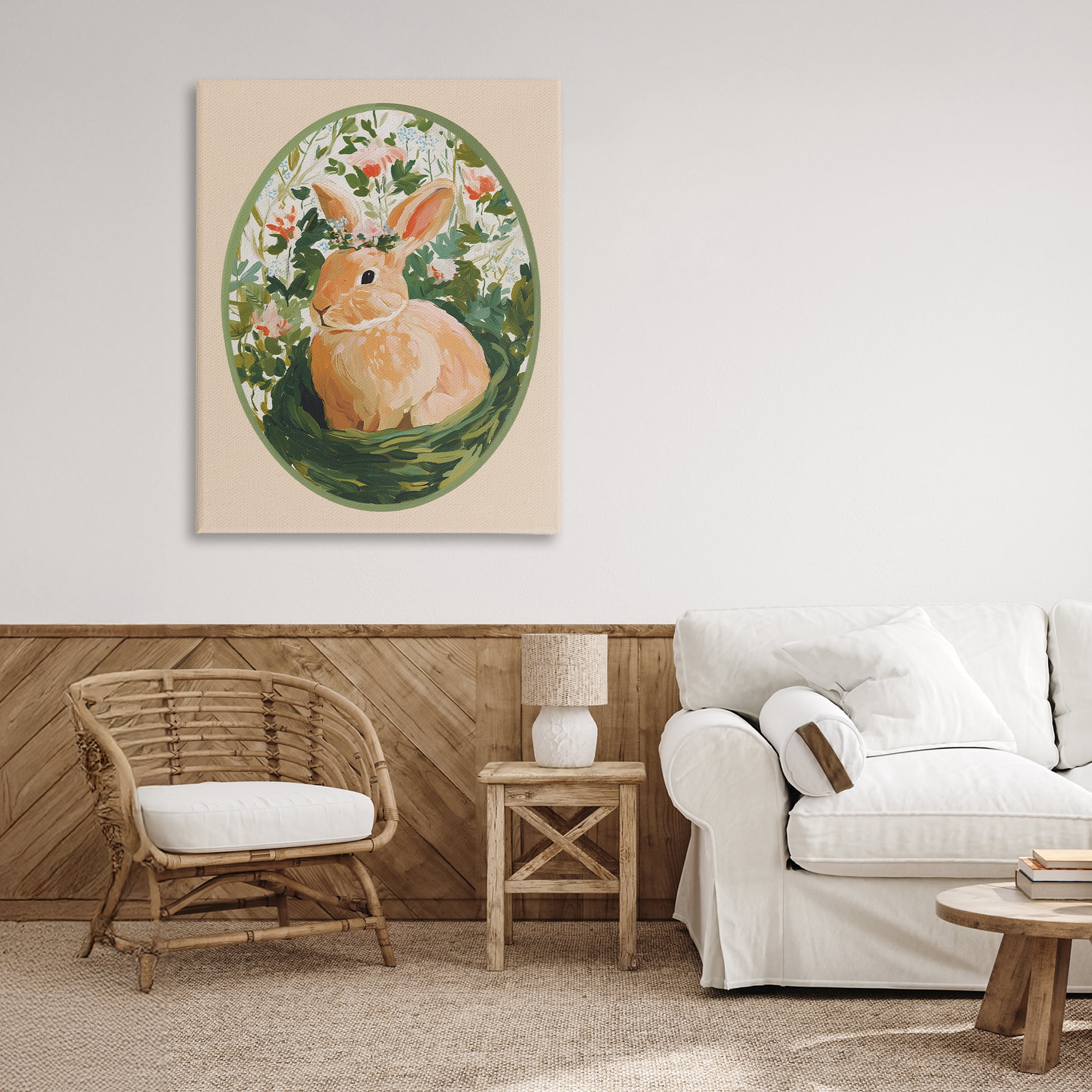 Stupell Industries Bloom Nest Bunny Canvas Wall Art, design by Yen