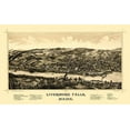 thumbnail image 2 of Norris 24x16 Black Ornate Wood Framed with Double Matting Museum Art Print Titled - Livermore Falls Maine - Norris 1889, 2 of 4