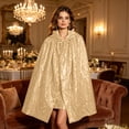 thumbnail image 5 of Lutiedan Medieval Renaissance Cloak with Hood Unisex Adult Sequin Cape Halloween Party Costume Short Cape for Women Men, 5 of 7