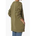 thumbnail image 4 of TheMogan Women's S~3X Oversized V-Neck Long Sleeve Pocket Fleece Sweatshirts, 4 of 7