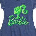 thumbnail image 3 of Barbie - Logo Shamrock Pattern - Toddler And Youth Girls Fit And Flare Dress, 3 of 4