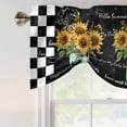 thumbnail image 4 of Sunflower Tie Up Valance Curtains for Windows, Kitchen Curtains Window Treatments, Black White Check Farmhouse Bee Vase Floral Short Window Shades Valances for Bedroom Bathroom Cafe 54"x18", 4 of 8