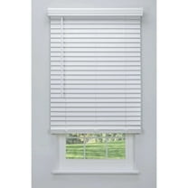 Linen Avenue Cordless 2" Faux Wood Blind White 54 W x 72 H, Outside Mount