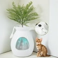 thumbnail image 2 of Demi Bonn 63L Smart Plant Cat Litter Box Enclosure Furniture with Electronic Odor Removal System, Hidden Cat House Washroom with Detachable Door Curtain, Scoop, White, 2 of 8