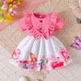 thumbnail image 2 of Robe d'Été à Fleurs pour Bébés Filles Robe Décontractée à Manches Courtes avec Ourlet à Volants, 2 of 8