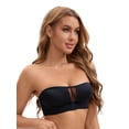 thumbnail image 4 of Unique Bargains Women's Front Closure Wirefree Strapless Tube Bras S Black, 4 of 6