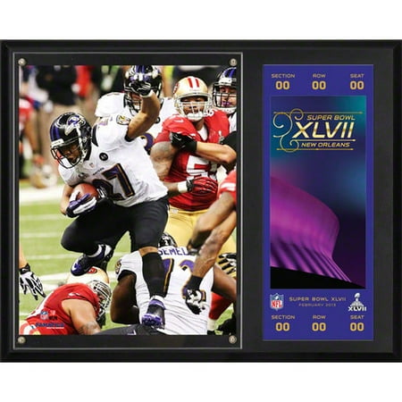 NFL - Ray Rice 12x15 Sublimated Plaque | Details: Baltimore Ravens, Super Bowl XLVII, with Replica Ticket