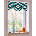 thumbnail image 2 of Tie Up Valance Curtain for Kitchen,Abstract Aztec Texture Pattern Rod Pocket Short Curtains Adjustable Tie-Up Shade Valances,Green Black Geometric Art Window Treatment for Bathroom Living Room, 2 of 8