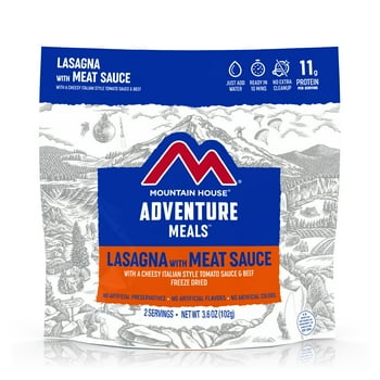 ain House Lasagna w/Meat Sauce, Freeze-Dried Camping & Backpacking Food, 2-Serving Pouch