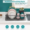 thumbnail image 3 of Urackify Expandable Dish Drying Rack Over The Sink, Adjustable Dish Rack in Sink, Rustproof Dish Drainer for Kitchen Counter, Dish Strainer with Utensil Holder, 3 of 8