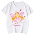 thumbnail image 4 of NAFUU Toddler Girls Shirts Children Cute Cartoon Butterfly Print Short Sleeve Round Neck T-Shirt Soft Breathable Leisure Home Tops For Girl Trendy Sizes 8-9 Years, 4 of 4