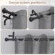thumbnail image 5 of Barra de cortina doble ajustable telescópica de 32 a 144 pulgadas, diámetro 3/4 pulgadas, color negro, material hierro forjado, 5 of 7