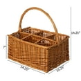 thumbnail image 4 of Wickewise Indoor and Outdoor 6 Bottle Wine and Beverage Wicker Tote Basket – Perfect for Beer, Champagne, Bar Accessories, Home Bars, Picnics, Parties, and Bachelor Party Favors, Brown, 4 of 7