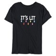 thumbnail image 1 of Carbon Copy Womens It's Lit Graphic T-Shirt, Black, Medium, 1 of 1