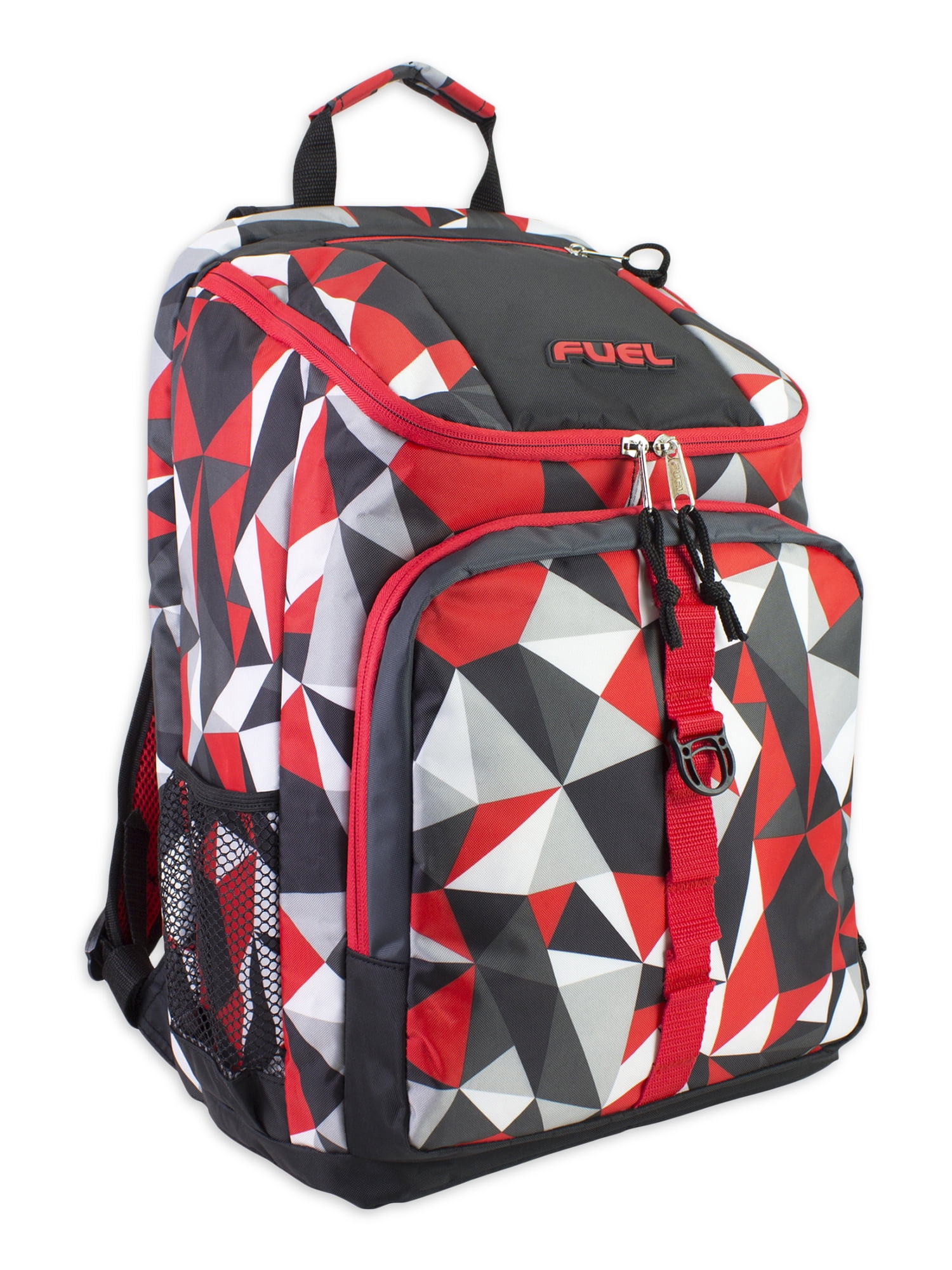 Fuel Unisex Wide Mouth Backpack, Red Black Diamonds